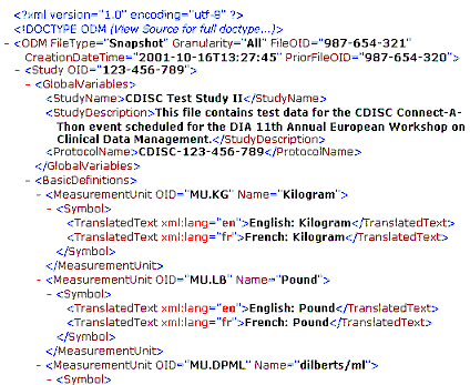 A CDISC-ODM example file (v.1.1)